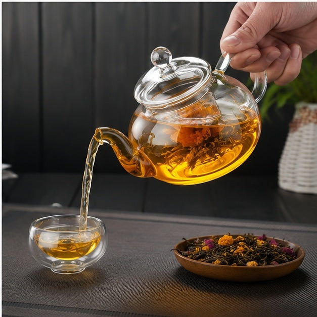 La Théière Signature — Théière en Verre avec Infuseur en Verre